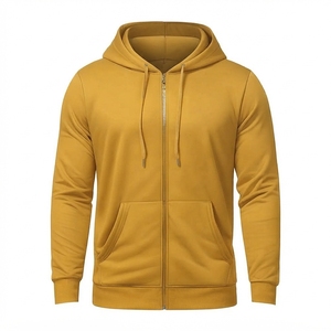 Ropa Deportiva al por Mayor Personalizada para Hombre, Tallas Grandes, Color Sólido, 100% Algodón, Sudaderas con Cremallera Completa, Bordado 3D, Transpirable - Product Image 4