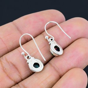 Women <b>Dangle</b> <b>Earring</b> Natural <b>Black</b> Ethiopian Opal October Birthstone Wedding Birthday Handmade Jewelry 925 Sterling Silver - Product Image 5