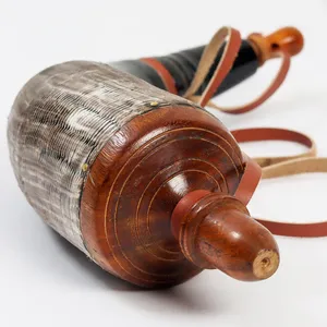Cuerno de Polvo Artesanal Vintage de 13 Pulgadas con Tapón de Madera - Estilo Antiguo Vintage - Product Image 3