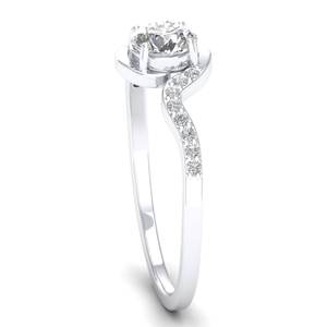 Bagues de fiançailles REYES en argent sterling 925 avec moissanite taille ronde de 0,58 carat, bijoux originaux en or blanc 14 carats, cadeau d'anniversaire - Product Image 3