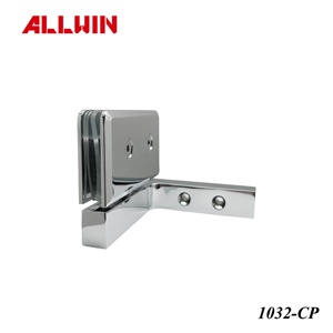 Bisagra pivotante de puerta de ducha de vidrio cuadrado de latón cromado pulido de diseño moderno para hoteles - Product Image 6