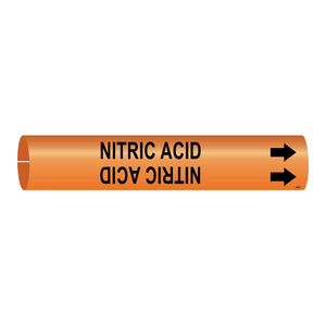 Marqueur de tuyau à clipser Brady à l'acide nitrique, résistant aux produits chimiques, identification flexible des tuyaux pour usage intérieur/extérieur - Product Image 1