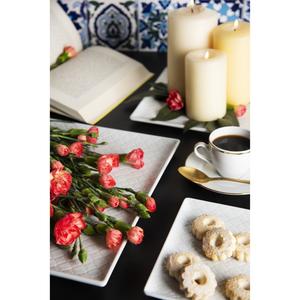 Assiette carrée en céramique Excelsa Antalya 25,5x1,5 cm, service de vaisselle blanc - Product Image 5