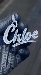 Pendentif Lettre Personnalisé Luxe, Sertissage Intense, en Argent 925 Plaqué Or, Moissanite, Style Hip Hop, Breloques Pendentifs Lettres Personnalisables - Product Image 3