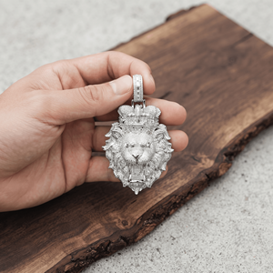 Pendentif Tête de Lion Hip Hop Iced Out en Argent 925 avec Micro-Pavé de Pierres – Vente en Gros de Bijoux Hip Hop Personnalisés - Product Image 3