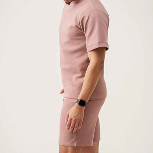 Ensemble été homme en coton, t-shirt oversize et short assortis, logo personnalisé, streetwear, tenue 2 pièces - Product Image 6