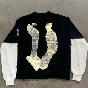 Camiseta de Doble Manga con Estampado Digital Artístico en Tela Transpirable, Diseño con Tinta en Relieve para Ropa Casual Urbana - Product Image 3