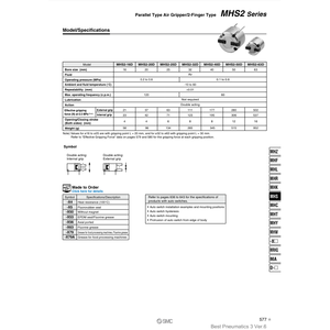 SMC Pneumatics Air Gripper MHS2-20D <b>Pneumatic</b> <b>Parts</b> - Product Image 1
