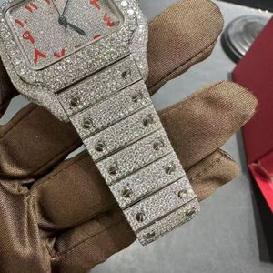 Reloj Antiguo de Moissanita Incolora Cultivada en Laboratorio de Alta Calidad, Estilo Empresarial Mecánico Automático, Oro Blanco de 40mm, Estilo Hip Hop Iced - Product Image 6