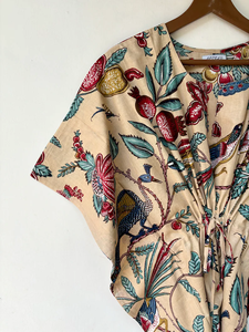 Vestido Kaftan Casual de Verano sin Mangas con Estampado Floral Tropical Digital, de Algodón, para Mujer, Islas del Pacífico Asiático - Product Image 5