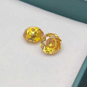 Saphir jaune scintillant, pierre précieuse synthétique, pierre en vrac pour la fabrication de bijoux, bijoux de mode - Product Image 3