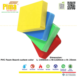 Panneau en mousse PVC WPC de couleur personnalisée, surface Celuka, densité 0,6 g/cm3, épaisseur 25 mm, panneaux publicitaires, revêtement intérieur, Pima - Product Image 4