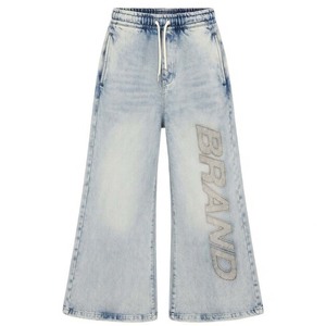 ชุดเซ็ตแทรคสูทผ้าเฟรนช์เทอร์รี่แบบย้อมสีเอซิดสั่งทำพิเศษ เสื้อฮู้ดซิปและกางเกงขายาวทรงบานประดับโลโก้แบรนด์ด้วยคริสตัล น้ำหนักเบา สไตล์สตรีทแวร์ - Product Image 4