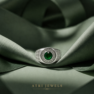 Bague Chevalière Homme en Argent Sterling 925 avec Émeraude Verte, Fabricant de Bijoux Personnalisés en Gros, Fournisseur de Bagues de Luxe en Pierres Précieuses pour Hommes - Product Image 1