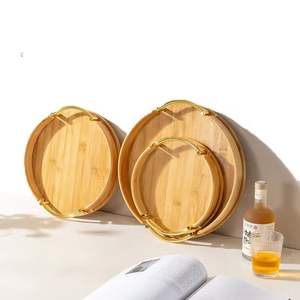 Plateau de service en bois minimaliste pour la décoration intérieure moderne et le service pratique des aliments - Product Image 5