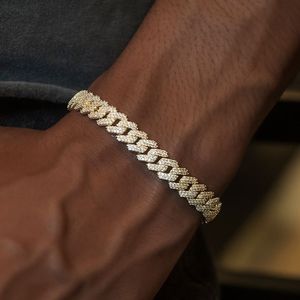 14K Solid Gold Moissanite Pave Cuban Link Bracelet 7-9 Inch 6MM 16MM Trendy Party <b>Men</b> Unisex Women Hip Hop Jewelry Gift - Product Image 1