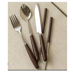 Juego de Cubiertos de Madera Natural Único para Cocina, Hogar, Hotel, Mesa de Comedor, Vajilla Elegante, Juego de Tenedores - Product Image 1
