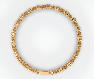 Pulsera de tenis de oro rosa de 14K con diamantes redondos brillantes cultivados en laboratorio, diseño de cruz XO y círculo, moderna, regalo de boda - Product Image 3