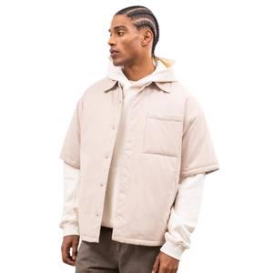 <b>Mens</b> Short Sleeve <b>Padded</b> <b>Shirt</b> Lightweight Summer Casual Streetwear Relaxed Fit Fashion Overshirt Breathable Daily Wear Top - Product Image 4