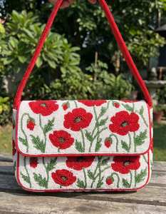 Bolso de mano premium con cuentas de semillas para uso diario, con estampado tipográfico de colores mixtos, moderno, para fiestas y bodas, bandolera/de hombro - Product Image 4