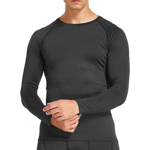 T-shirt de compression thermique à manches longues pour homme, haute élasticité, vêtement de sport, anti-irritation, polyester/coton de haute qualité, séchage rapide - Product Image 3