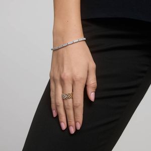 14K White Gold Rectangular Pavé Lab Grown Diamond Link <b>Bracelet</b> - Product Image 2