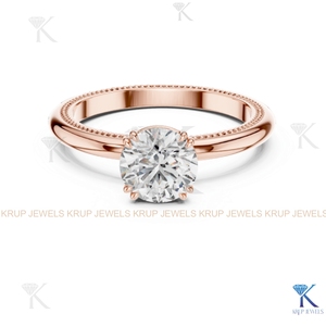 Round Brilliant Cut Diamond Solitaire Engagement <b>Ring</b> In Yellow Gold Classic Style Women's Jewelry - Product Image 5