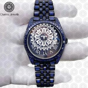 Montre pour homme Charm Jewells en acier inoxydable, boîtier de 40 mm, accents de diamants, analogique, pour un style luxueux, mouvement mécanique, 10 bars - Product Image 5