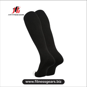 Chaussettes de compression hautes respirantes en Spandex et Polyester pour la course à pied, chaussettes de sport unies pour adultes - Product Image 2