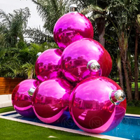 Grandes sphères gonflables décoratives de Noël, ballons miroir brillants, grandes boules miroir holographiques en PVC gonflables pour la décoration