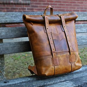 High End Genuine Leather <b>Roll</b> Top Rucksack Ergonomic Design Laptop Bag For Wholesale Distribution LTBP-0271 - Product Image 1