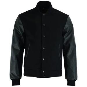 Varsity Letterman Jacket for <b>Men</b> Women <b>Wool</b> & Leather Windproof - Product Image 3