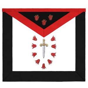 1st Order of the French Rite (Elected Secret) <b>apron</b> is typically described as a <b>white</b> <b>apron</b> featuring a dagger and teardrop - Product Image 5