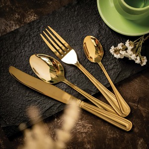 Collection de couverts modernes en or miroir – Ensemble de couverts en acier inoxydable pour une expérience culinaire élégante - Product Image 5
