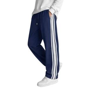 Pantalones Deportivos Rectos Blancos de Algodón para Hombre, Ecológicos, de Secado Rápido, Suaves, Transpirables, Casuales, para Entrenamiento Deportivo, con Cordones - Product Image 5