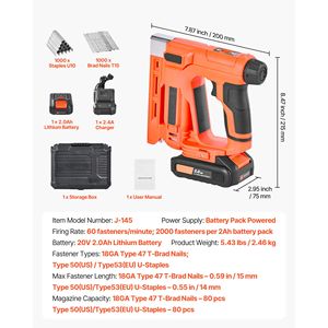 Clavadora Neumática Inalámbrica de 20V, 2 en 1, Calibre 18, 5/8 Pulgadas, Incluye 1000 Grapas y Clavos de Acero con Batería - Product Image 4