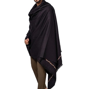 Người Đàn Ông Của Tùy Chỉnh Chất Lượng Cao Cardigan Đan Khăn Choàng Màu Đen Cheddar Màu Sắc Cho Đám Cưới Bên Vuông Len Cashmere Yemen Hồi Giáo - Product Image 1