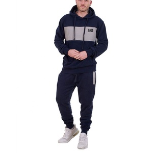 Ensemble survêtement deux pièces, sweat à capuche et pantalon de jogging de couleur unie, haute qualité - Product Image 3
