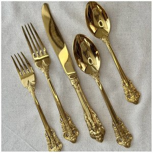 Juego de cubiertos nórdicos minimalistas modernos en oro, vajilla premium de alta gama para restaurantes y banquetes, cubiertos duraderos resistentes al deslustre. - Product Image 5