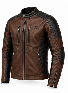 Chaqueta de Motociclista de Cuero Heritage |   Cognac Borgoña Negro Marrón |   Fabricante OEM ODM |   Calidad Premium | - Product Image 2