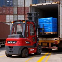 Chariot élévateur électrique à mât haut 3 tonnes 3,5 tonnes avec hauteur de levage de 6 m et cabine complète pour le chargement de conteneurs