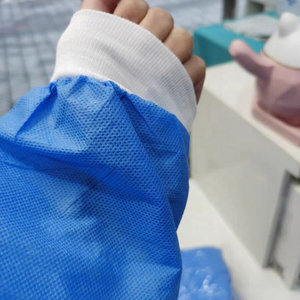Blue Disposable Lab <b>Coat</b> With Tie Back For Hospital Use Unisex PP Woven Material - Product Image 4