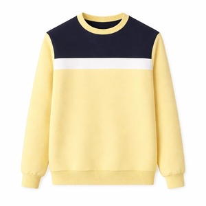 Sudadera de Cuello Redondo para Hombre, Diseño Color Block, Corte Regular, Tejido de Algodón, Estilo Casual Otoñal, Rayas Negras, Grises y Blancas - Product Image 4