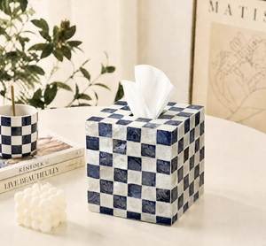 Boîte à mouchoirs en os de chameau et de buffle incrusté, design artisanal indien unique, la plus vendue, de haute qualité, pour cadeaux et supports de papier - Product Image 3