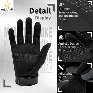 Gants de moto pour hommes - Équipement et accessoires de cyclisme respirants - Réfléchissants, pour le tout-terrain et la randonnée - Product Image 6