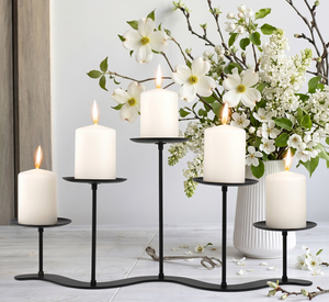 Elegant Shiny Gold Customized 3 Arm Candelabra Aluminum <b>Candle</b> Holder for Wedding Christmas Centerpieces Banquet Tables Parties - Product Image 5