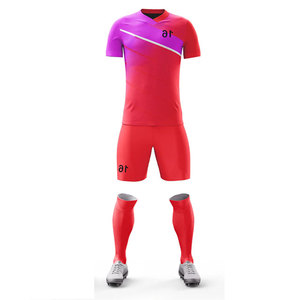 เสื้อเจอร์ซีย์แขนสั้น วัสดุคุณภาพสูง ชุดยูนิฟอร์มตาข่ายสำหรับผู้ใหญ่และเด็ก ชุดฟุตบอลแห้งเร็ว สีพื้น ชุดฟุตบอล - Product Image 2