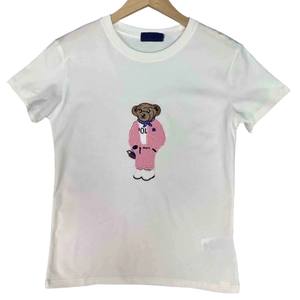 T-shirt brodé ours pour homme, en coton bleu marine, style streetwear tendance avec motif ours de dessin animé pour un look décontracté - Product Image 4
