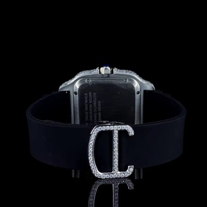 Montre de luxe à mouvement à quartz et cadran en verre, ornée de moissanite, idéale pour les occasions spéciales et le style quotidien - Product Image 2