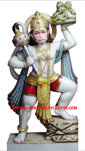 Estatua colorida de mármol Hanuman - Product Image 3